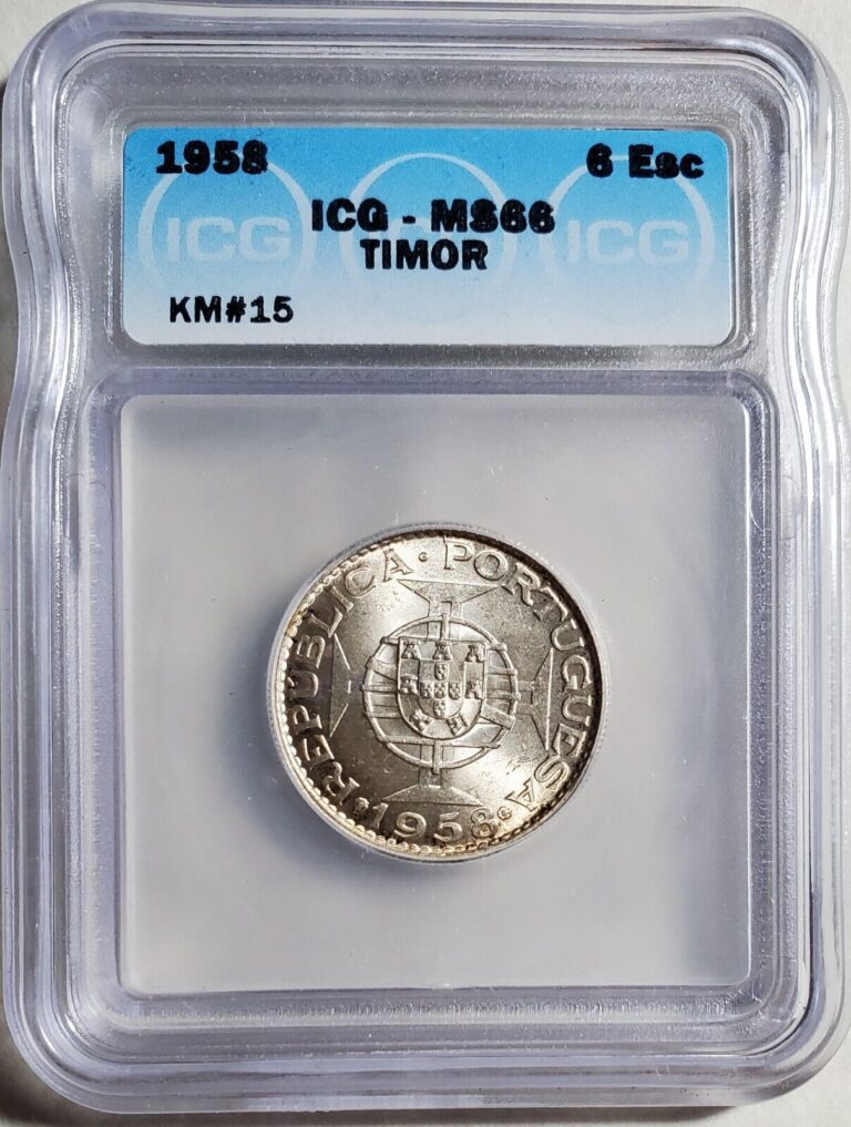 Read more about the article Timor 1958 6 Escudos ICG Certified MS66 KM15