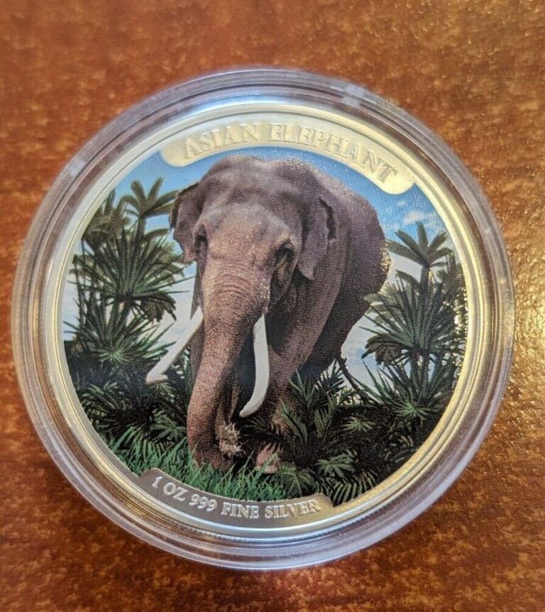 Read more about the article 2023 Cambodia COLORIZED Asian Elephant 1 oz Silver – 1st Release – 2000 Mintage!