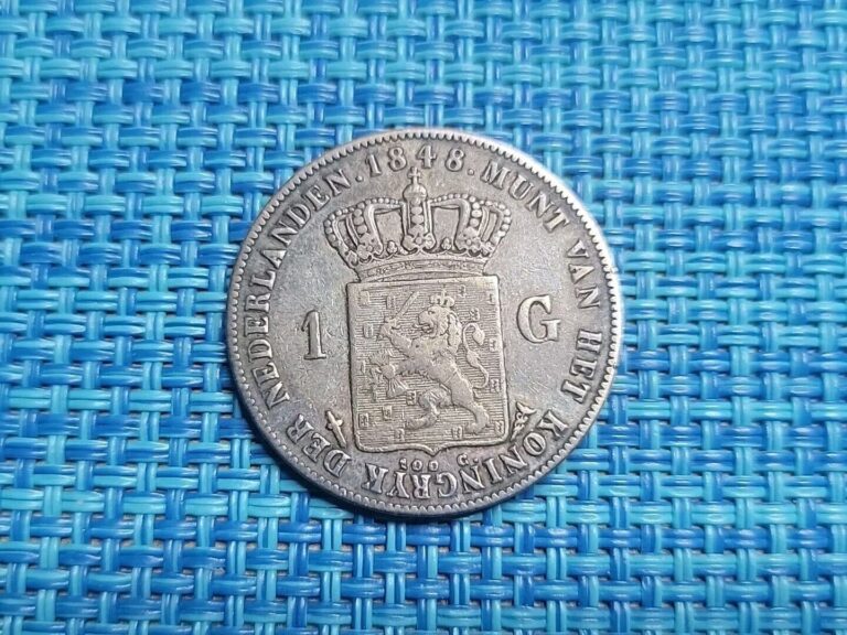 Read more about the article 🇳🇱 Netherlands  1 Gulden 1848  KM-66  Silver .945  Coin 091524-13