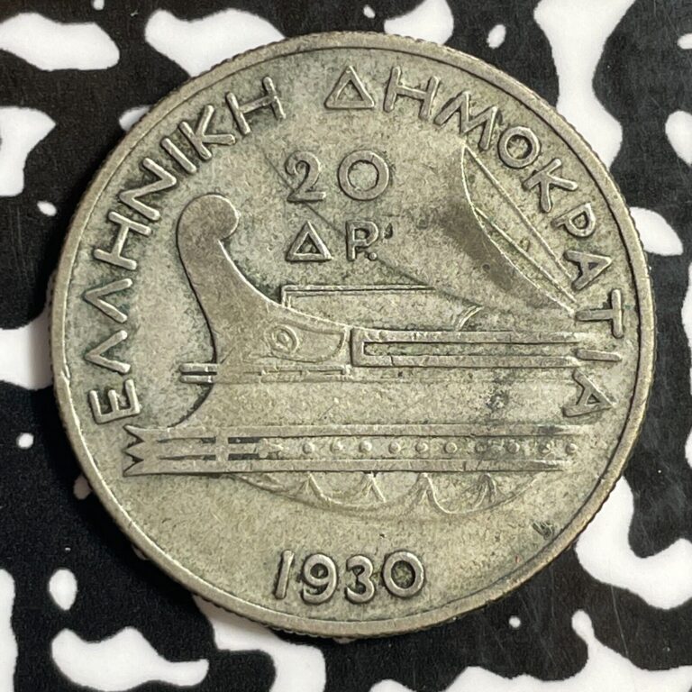 Read more about the article 1930 Greece 20 Drachmai Lot#E2859 Silver!