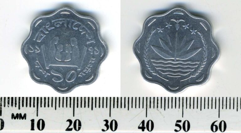 Read more about the article Bangladesh 1979 – 10 Poisha Aluminum Coin – Shapla-water lily – Family – F.A.O.