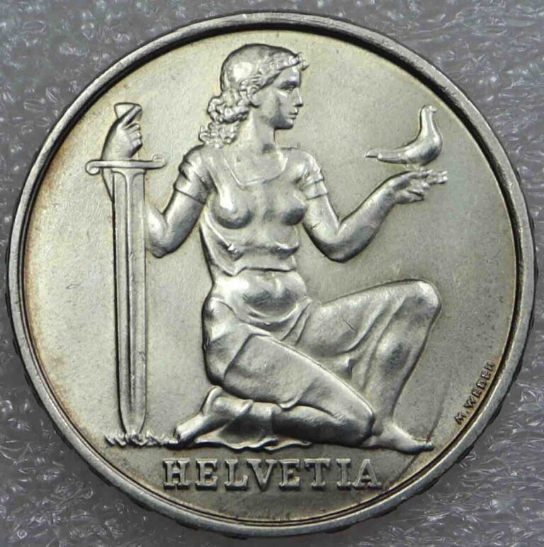 Read more about the article Switzerland 5 Francs 1936 War bond Silver Coin  [477
