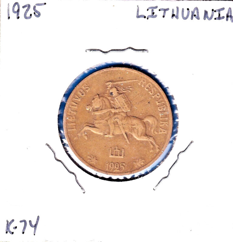 Read more about the article 1925 Lithuania 20 Centu (KM-74) Aluminum-Bronze  [one-year issue]