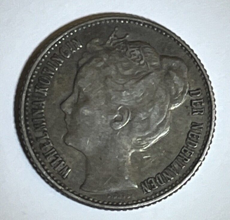 Read more about the article Netherlands 1909 1/2 Gulden  “Queen Wilhelmina” Silver coin