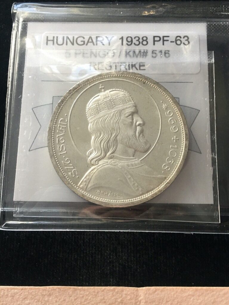 Read more about the article 1938  Hungary  5 Pengo  Coin Mart Graded**PF-63 Re-strike** KM# 516