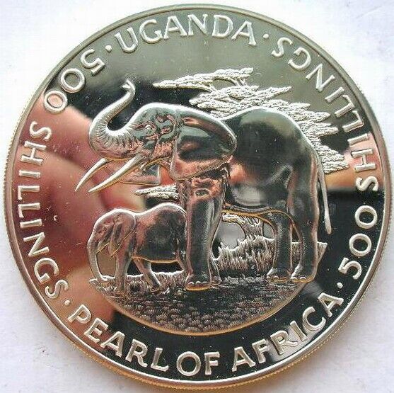 Read more about the article Uganda 1991 Elephant 500 Shillings Silver Coin UNC  Mtg only 700pcs