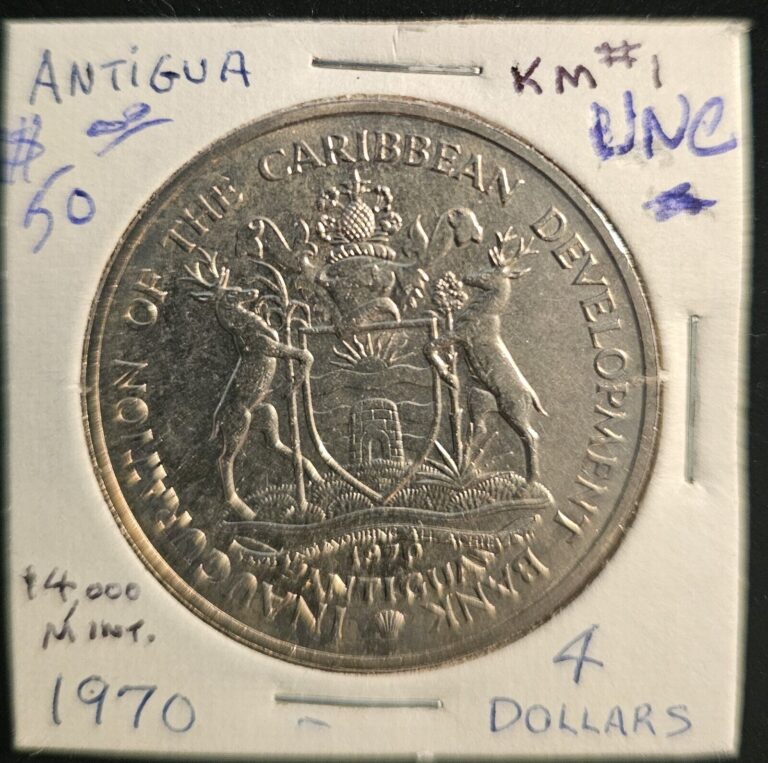 Read more about the article Antigua 1970 F.A.O Banana 4 Dollars Coin UNC