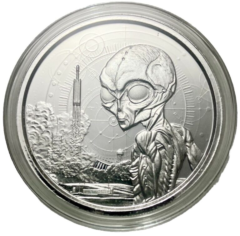 Read more about the article 2021 1 Oz Republic Of Ghana Silver Alien Coin – Limited Mintage 25000 In Capsule