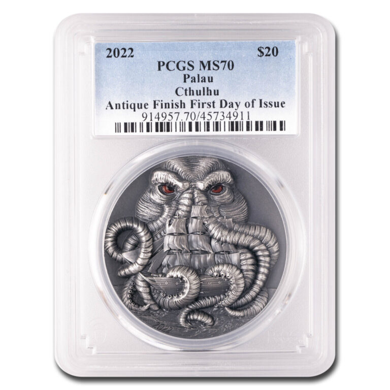 Read more about the article 2022 Palau 3 oz Silver Antique Lovecraft: Cthulhu MS-70 PCGS FDI