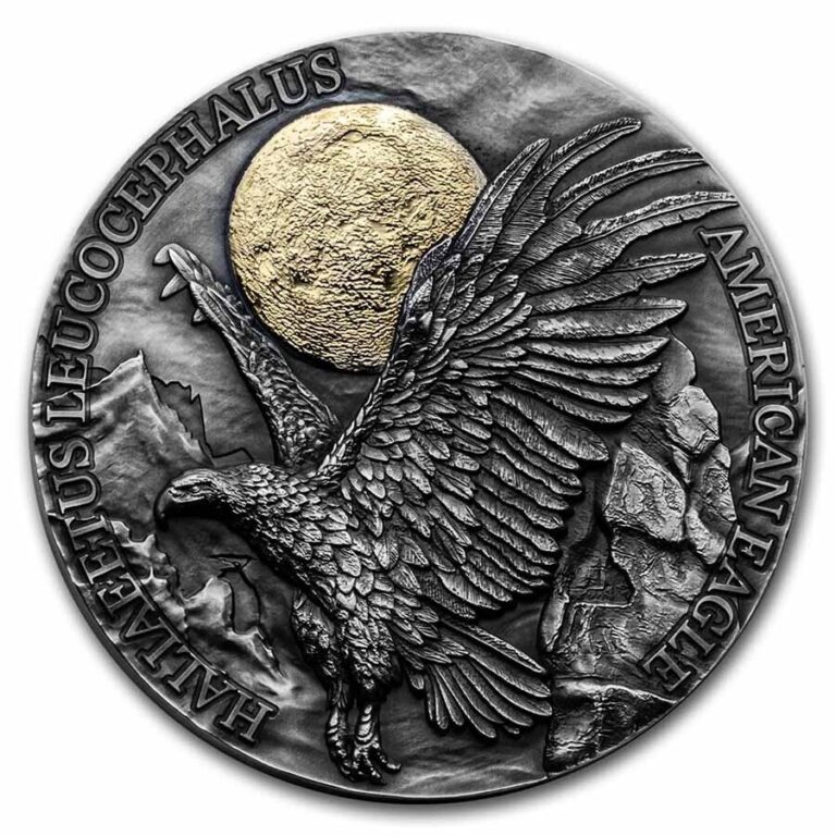 Read more about the article 2022 Republic of Ghana 2 oz Silver Antique American Eagle