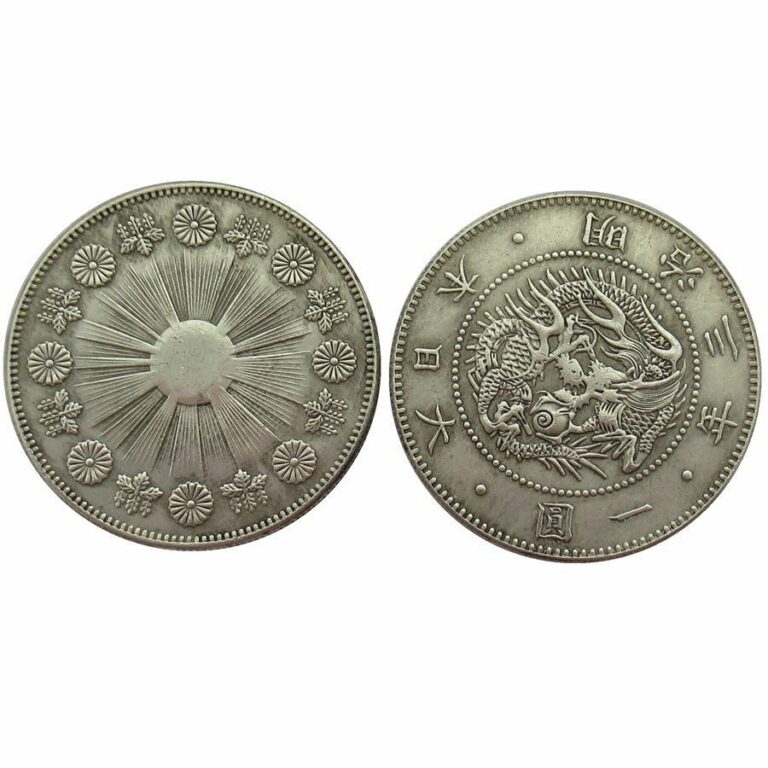 Read more about the article Japan 1870 Meiji M3 1 Yen Large Silver Coin Scarce Date Great Sun Radiant