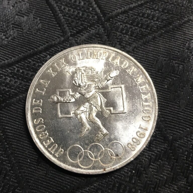 Read more about the article (1) 1968 Mexico 25 Pesos Silver Olympic Coin XF – BU free ship