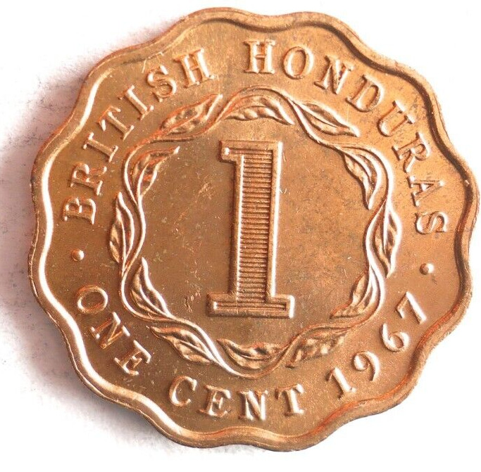 Read more about the article 1967 BRITISH HONDURAS (BELIZE) CENT – AU/UNC – Excellent Coin – Bin #999