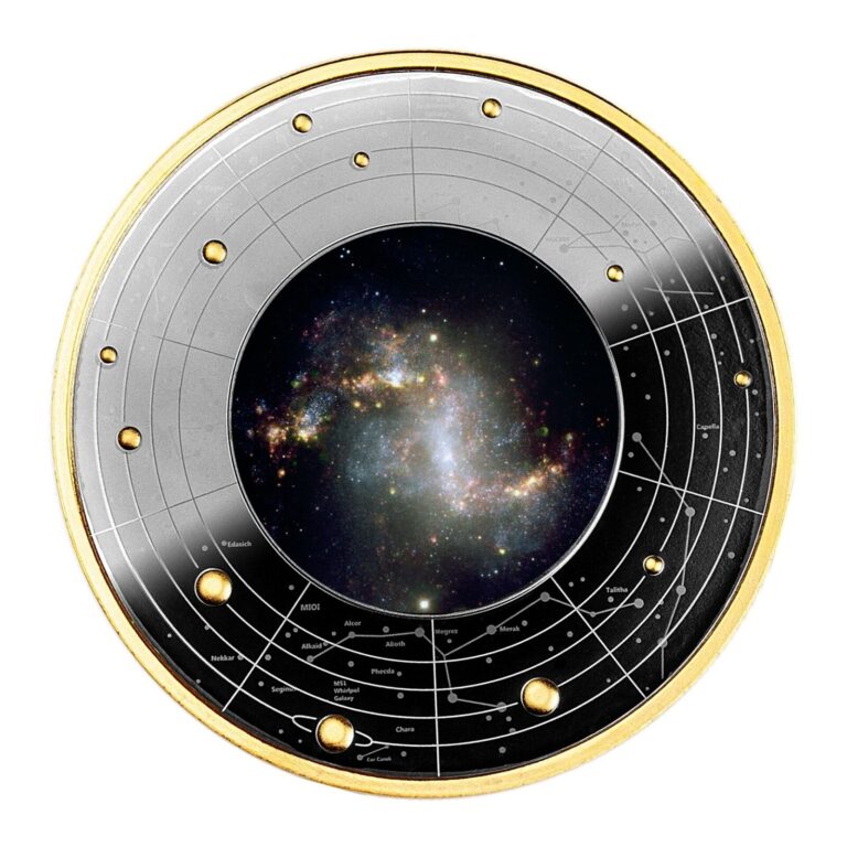 Read more about the article 2024 Cameroon Galaxy The Topsy Turvy Galaxy 17.5g Silver Black Proof Coin