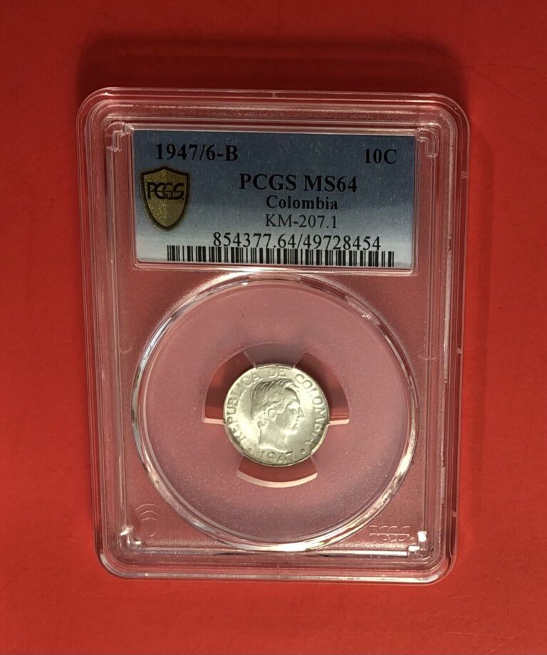 Read more about the article COLOMBIA-1947- UNCIRCULATED 10 CENTAVO SILVER COIN  GRADED BY PCGS MS 64.