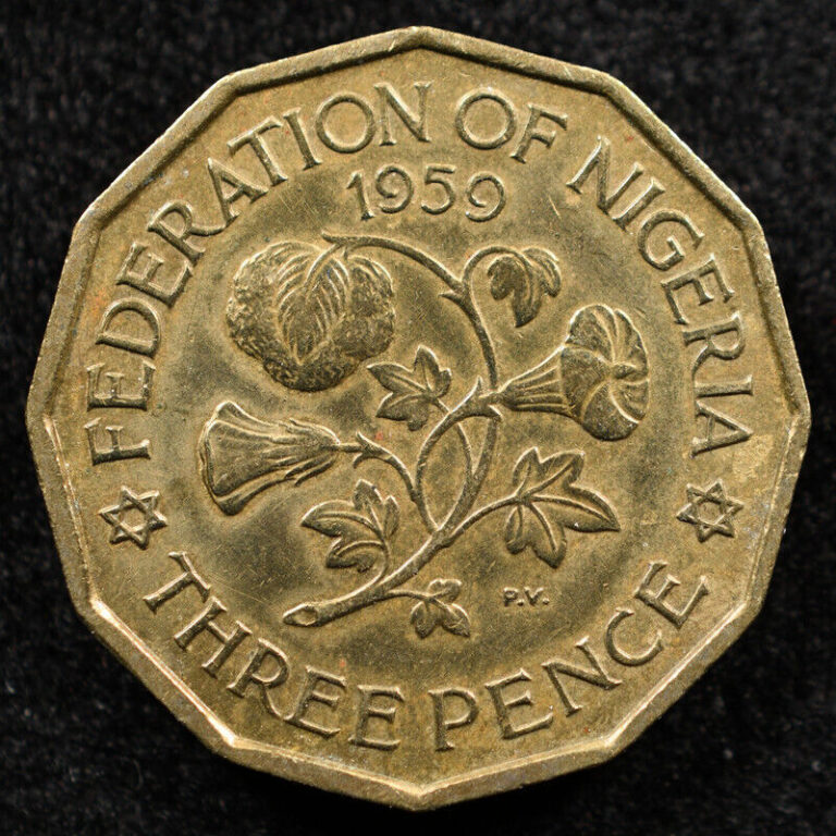 Read more about the article Nigeria 3 Pence 1959  Coin  Inv#E404