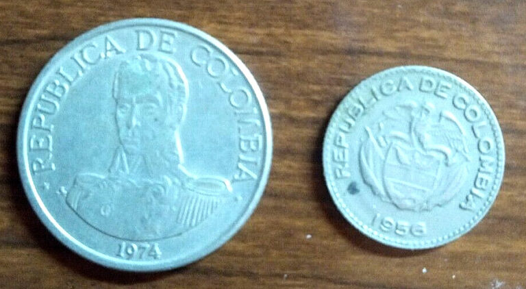 Read more about the article COLOMBIA Lot of Two (2) Coins- Highly Collectible  In Fine Shape  FREE SHIPPING!