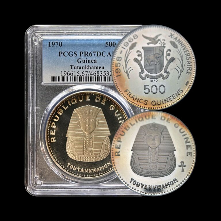 Read more about the article GUINEA. 1970  500 Francs  Silver – PCGS PR67 – Tutankhamun RARE