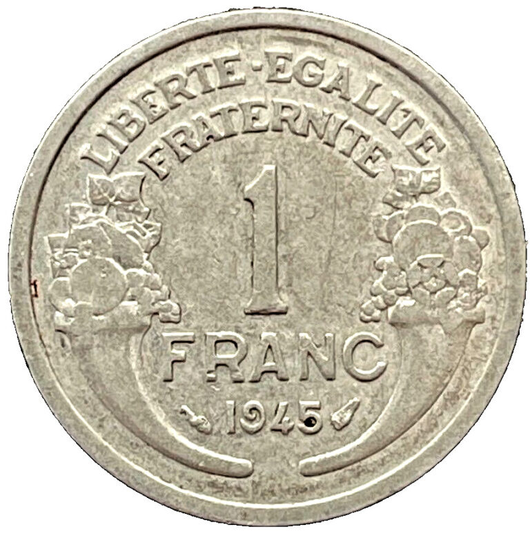 Read more about the article 1945 France Coin 1 Franc KM# 885a.1 Europe French Coins EXACT SHOWN FREE SHIP