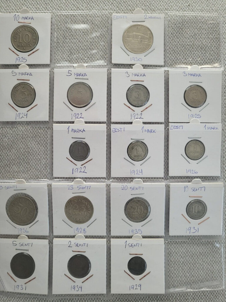 Read more about the article Estonia Estonian All Issued  Coins 1922-2008