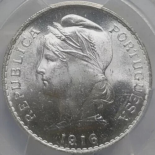 Read more about the article 1916 Portugal Silver 50 Centavos – NGC MS64