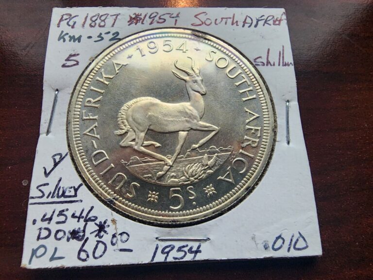 Read more about the article 1954 SOUTH AFRICA SILVER 5 SHILLINGS COIN PROOF