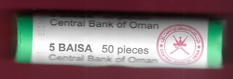 Read more about the article OMAN 5 BAISA 2015 BU 50 COIN ROLL 45Th ANNIVERSARY OF THE SULTANATE  QABUS BIN S
