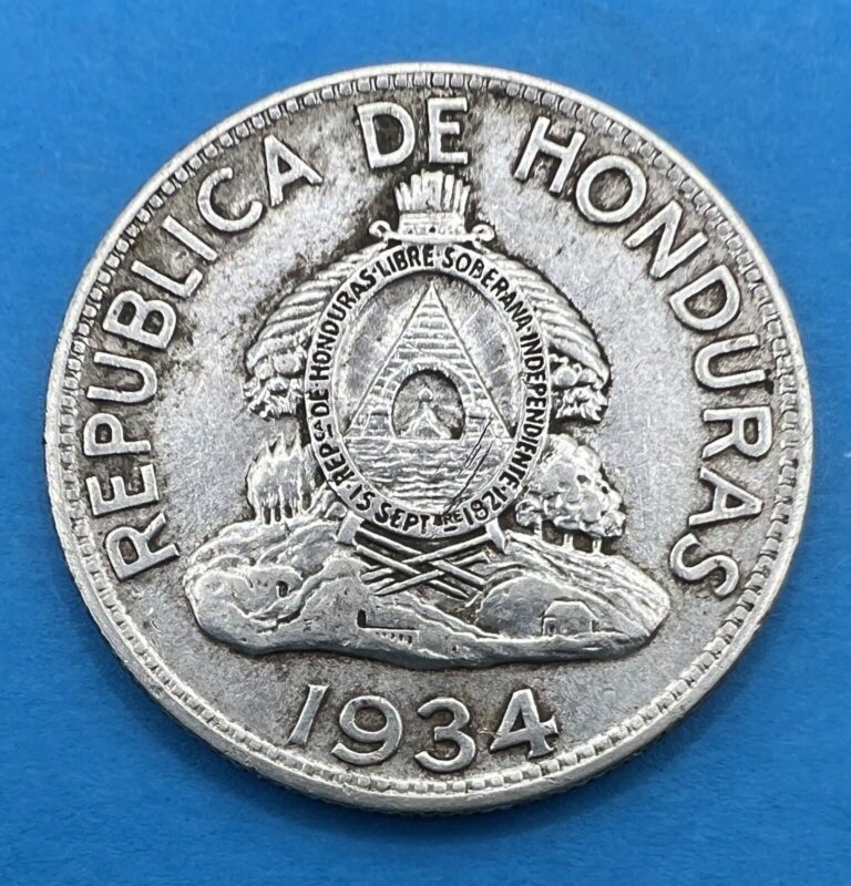 Read more about the article 1934 HONDURAS COINS  UN LEMPIRA  1934  SILVER  O.900  NICE COLLECTOR COIN