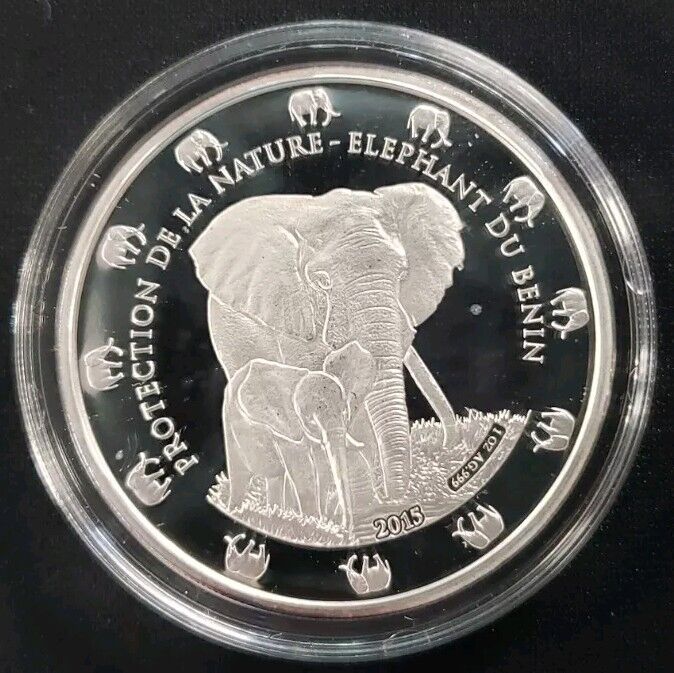 Read more about the article 2014 Benin Elephant Silver 1 Oz. Coin 1000 Francs proof like 1st in series