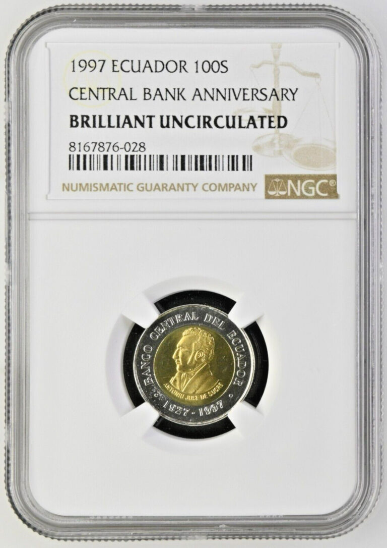 Read more about the article 1997 Ecuador 100 Sucres – NGC BU Brilliant Uncirculated