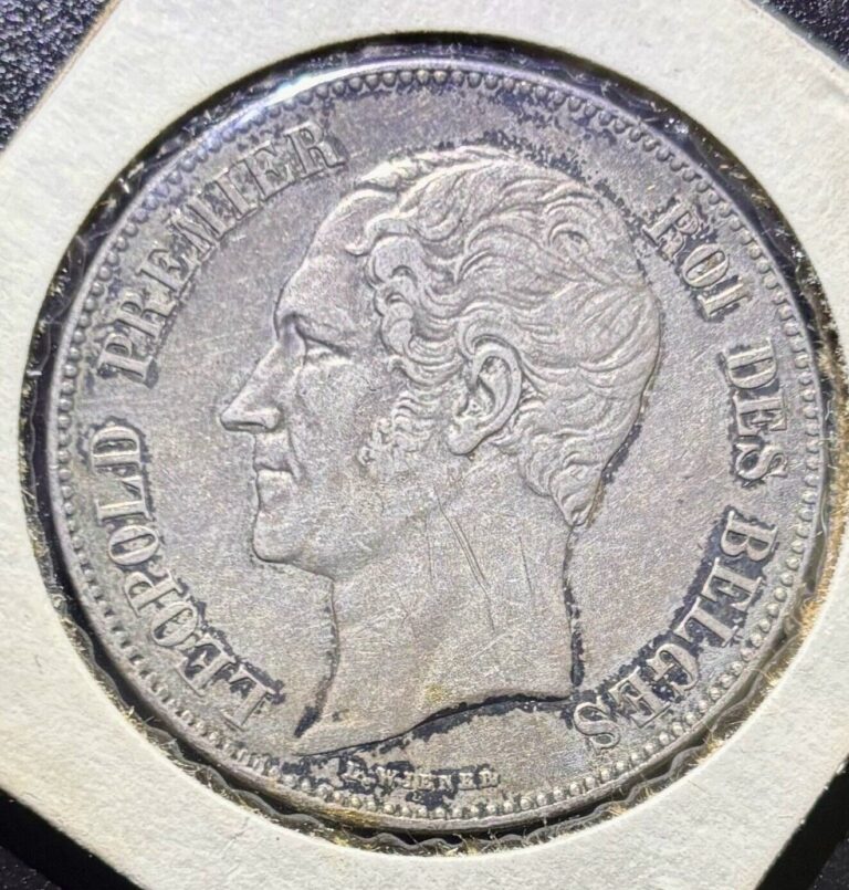 Read more about the article 1851 Belgium 5 Francs Leopold Silver Coin
