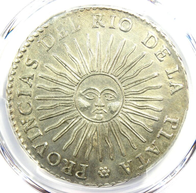 Read more about the article 1833 Argentina 8 Reales Rio de la Plata Sun Coin 8R – Certified PCGS AU Details