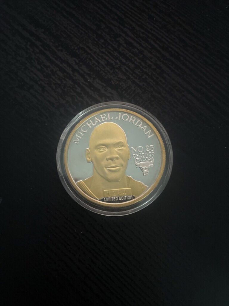 Read more about the article Michael Jordan Upper Deck Double Sided Coin *RARE* .999 Silver Gold Platted Coin