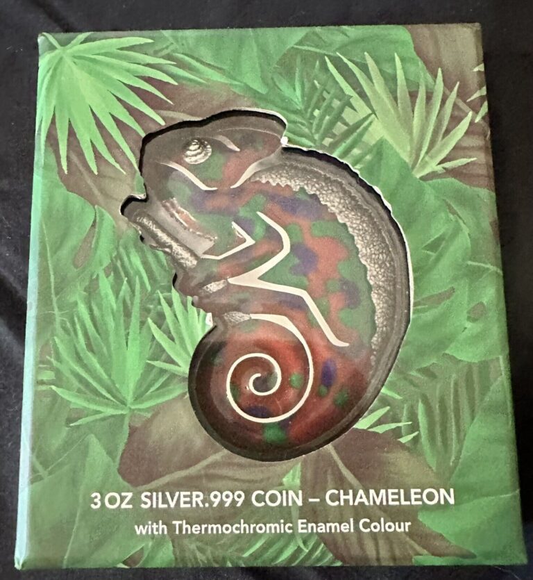 Read more about the article 2023 3 oz Antique Barbados Silver Chameleon Coin (Box + CoA)