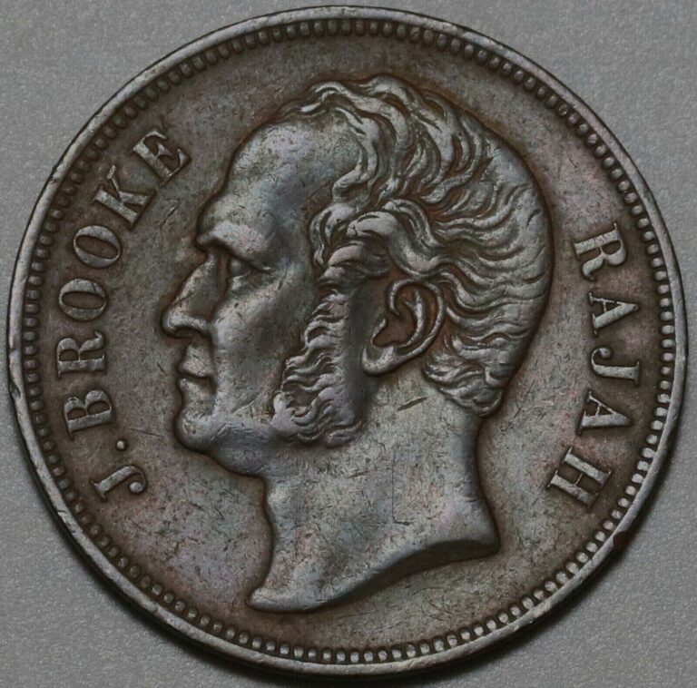 Read more about the article 1863 Sarawak 1 Cent Malaysia J Brook Rajah XF Copper Coin (23112501R)