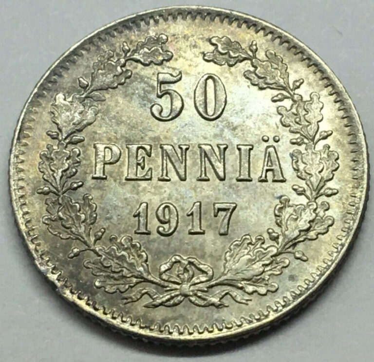 Read more about the article 1917 S FINLAND 50 PENNIA SILVER COIN – SHIPS FREE W/ USPS TRACK