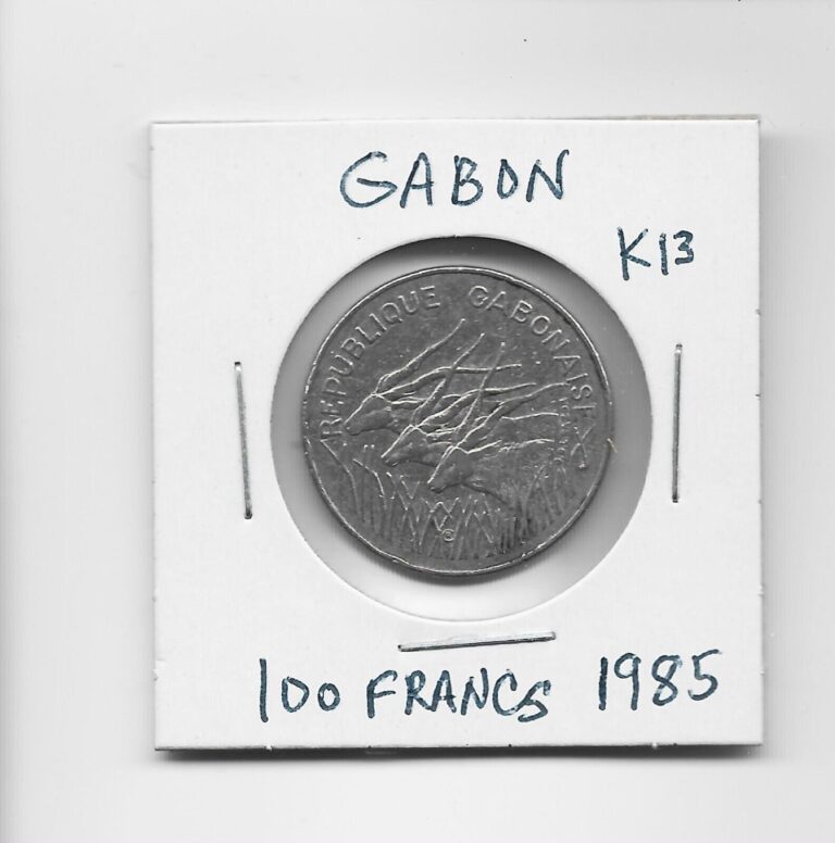 Read more about the article Gabon (now Central African States) 100 Francs 1985 K13 Obsolete Eland Antelope