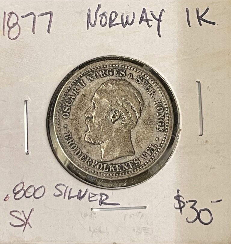 Read more about the article 1877 Norway Silver Krone Oscar II