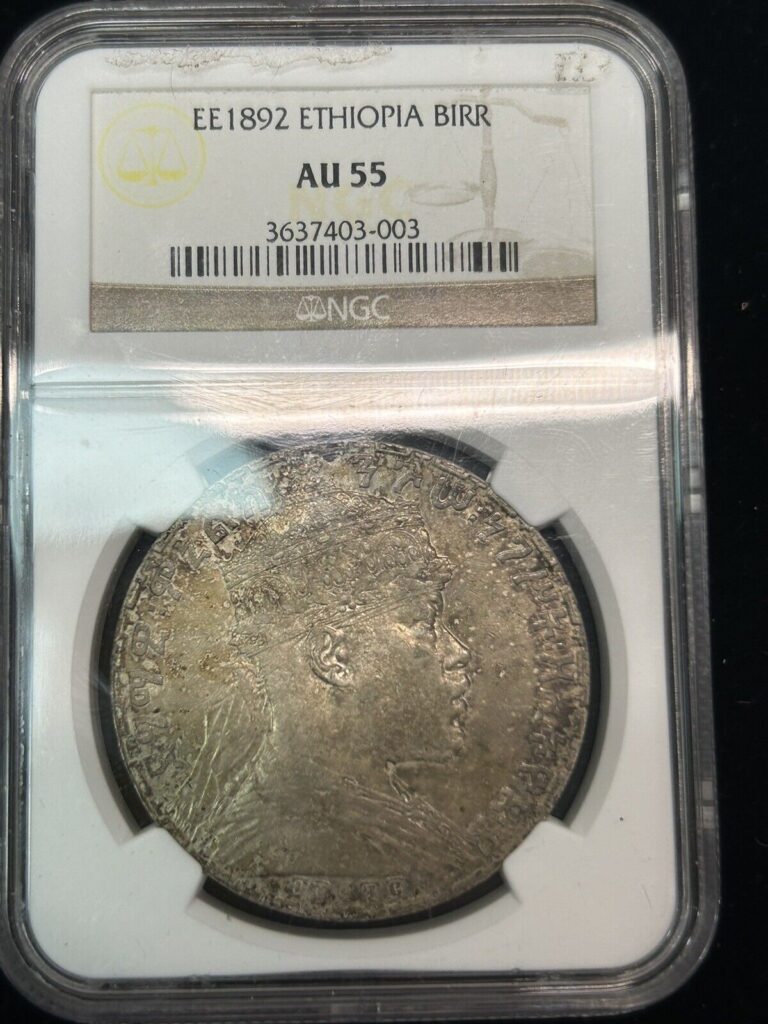 Read more about the article SASA 1892 Ethiopia Birr Nice Color Ngc Au55