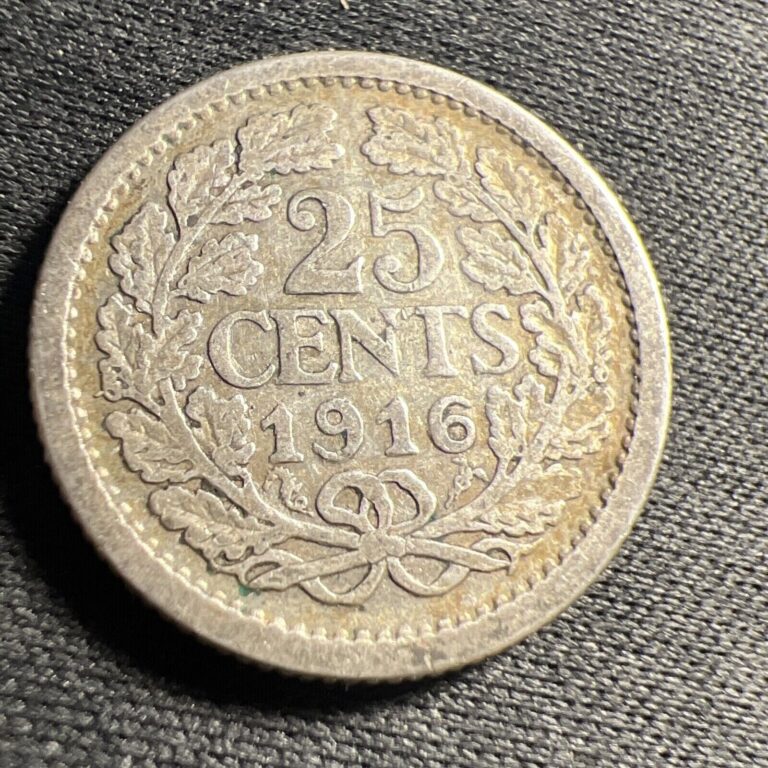 Read more about the article 1916 Netherlands 25 Cents Silver Z4152