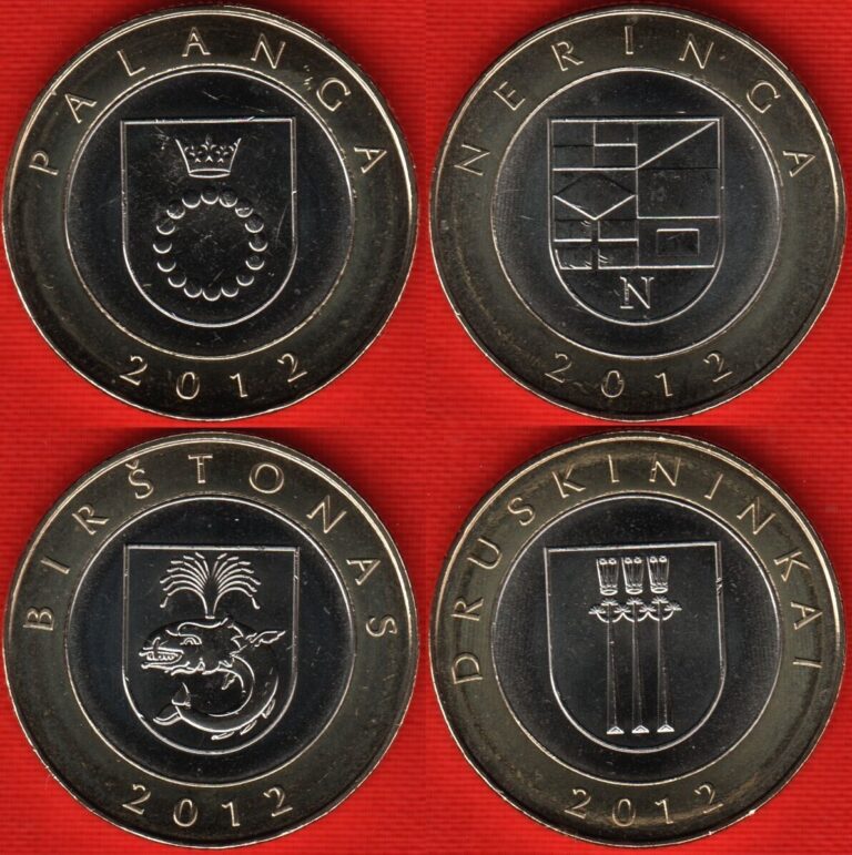 Read more about the article Lithuania set of 4 coins: 2 litai 2012 “Dedicated – Lithuanian resorts” BiM. UNC