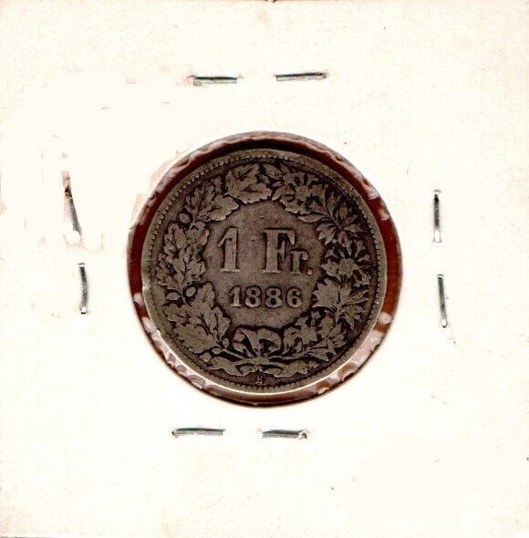 Read more about the article Switzerland Coin 1 Franc 1886 Silver .835 23.3mm  5gr KM#24 (Low Shipping)