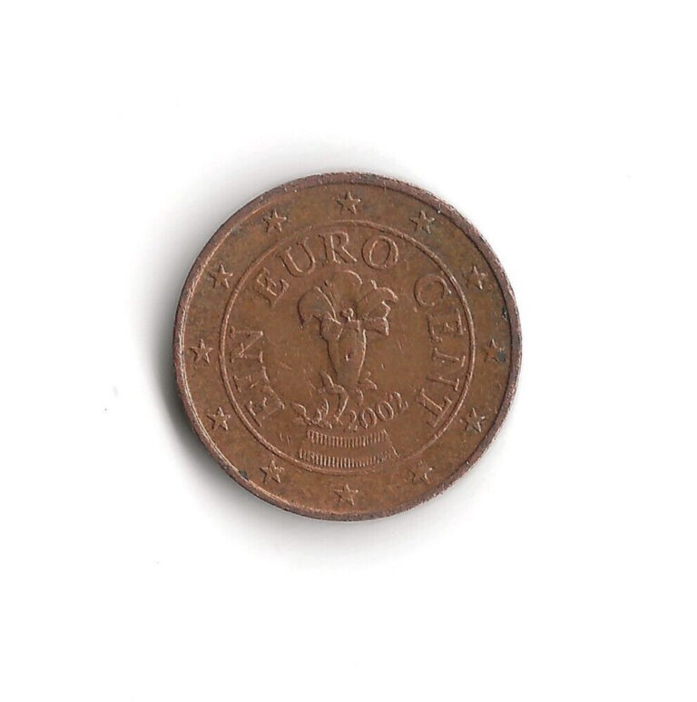 Read more about the article 2002 Austria – 1 Euro Cent – 270 – Copper Plated Steel – 2.3g