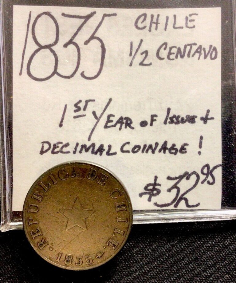 Read more about the article 1835 Chile 1/2 Centavo! 1st year Of Issue and Decimal Coinage! ENN Coins