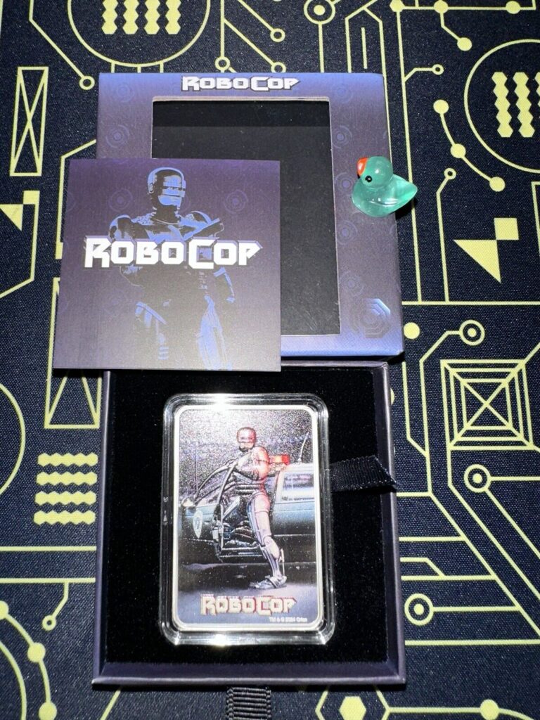 Read more about the article 2024 1oz Fiji Robocop Rectangular .999 Silver Colored Proof Coin Mintage of 300