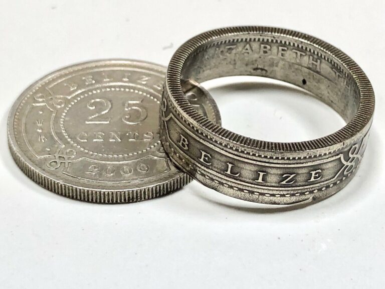 Read more about the article Belize Ring Belize 25 Cent Coin Ring Handmade