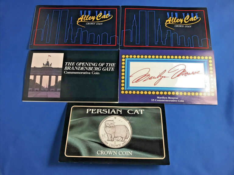 Read more about the article Lot of 5 Marshall Islands $5 Commemorative Coins – Marilyn  Cat  more