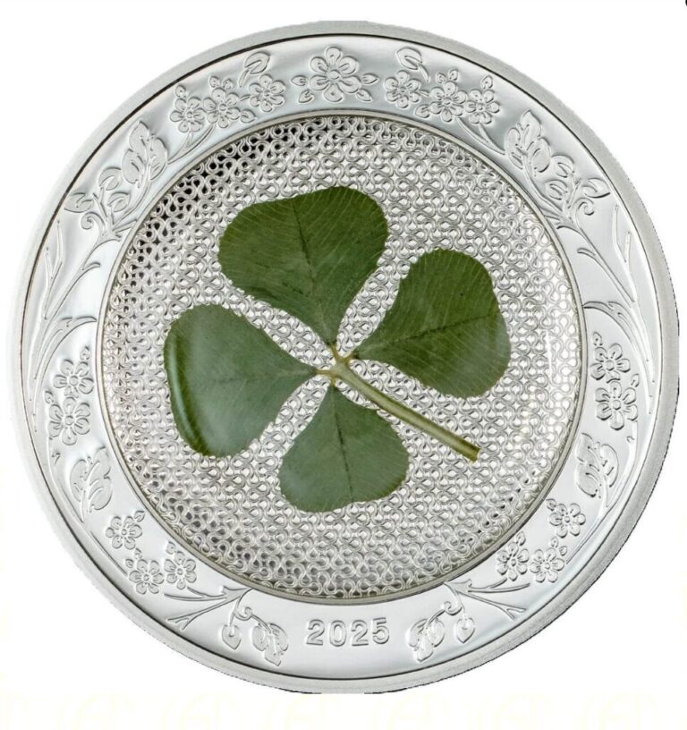 Read more about the article 2025 Palau Four Leaf Clover Ounce of Luck 1 oz Silver Proof Coin