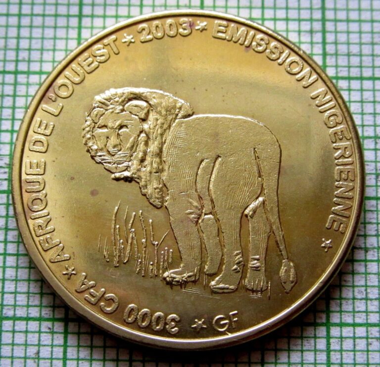 Read more about the article NIGER 2003 2 AFRICA or 3000 CFA COIN  LION and ELEPHANT HEAD  IDAO COINAGE Brass