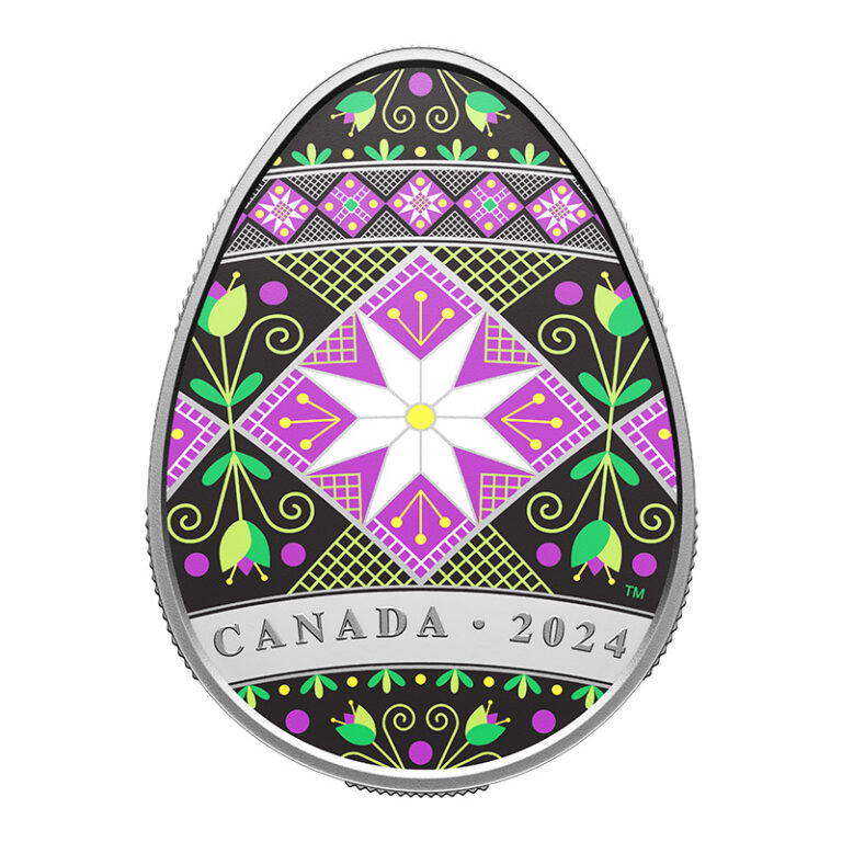 Read more about the article 2024 CANADA TRADITIONAL UKRAINIAN PYSANKA $20 99.99% PURE SILVER COIN